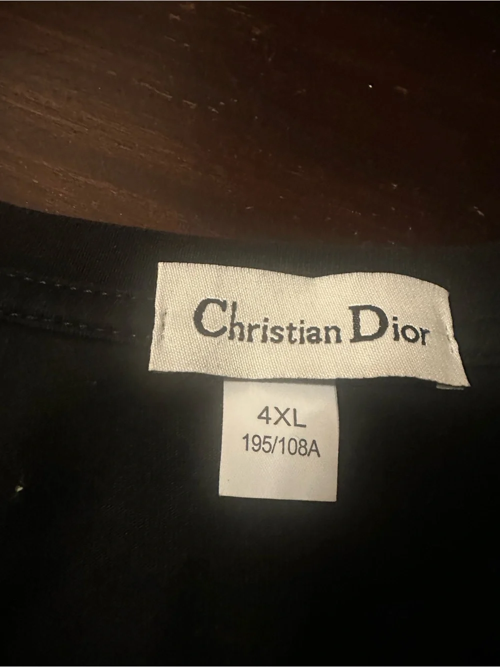 Dior Black Tee with Contrasting White Logo